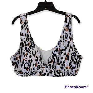 Shein Multicolor Animal Print Swim Top Size 3X